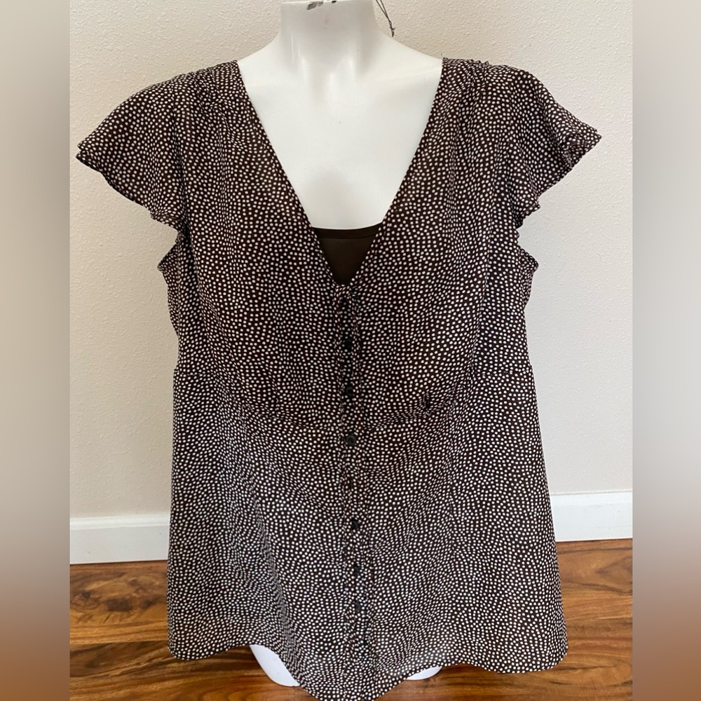 Emma James Brown Polka Dot Blouse